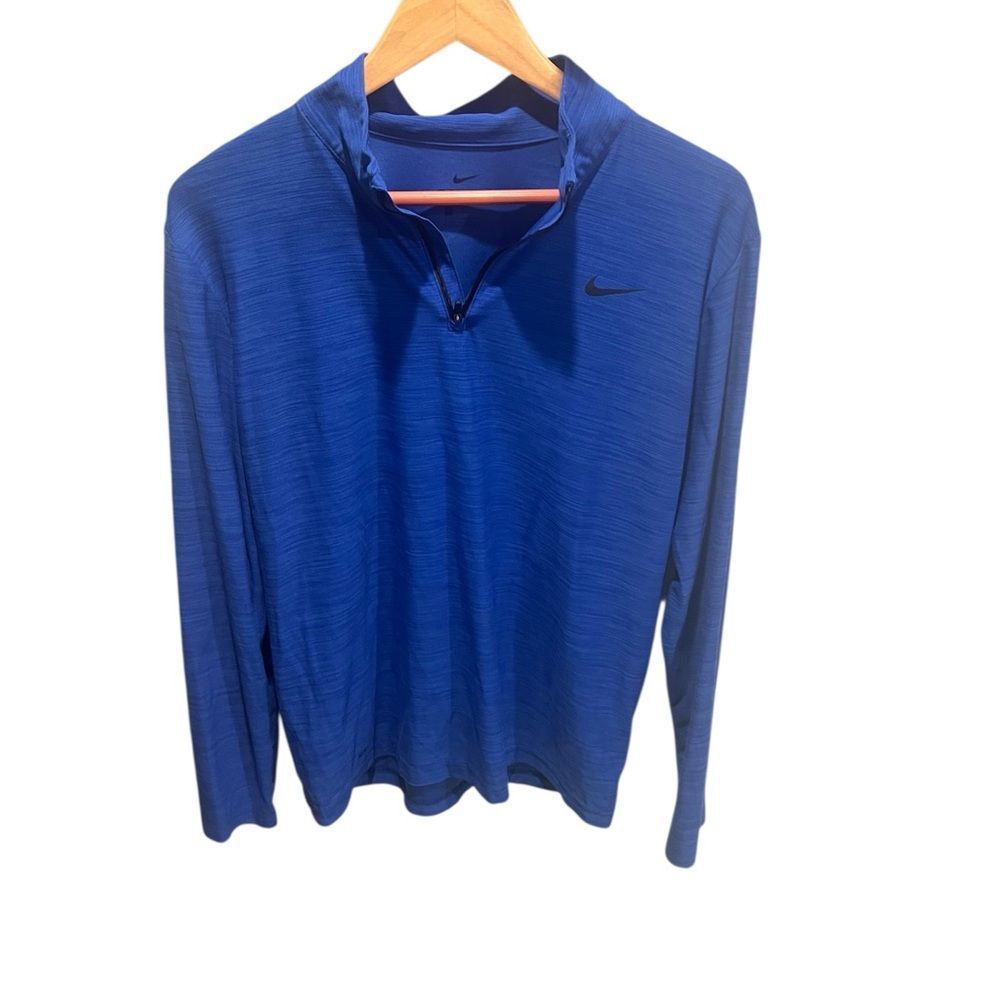 Nike Men’s Cobalt Blue Long Sleeve 1/4 Zip Tee Size Medium